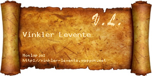 Vinkler Levente névjegykártya